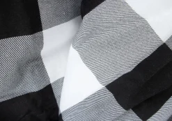 Dobbelt sengetøj 200x200 cm - Bomulds flonel - Sorte og hvide tern