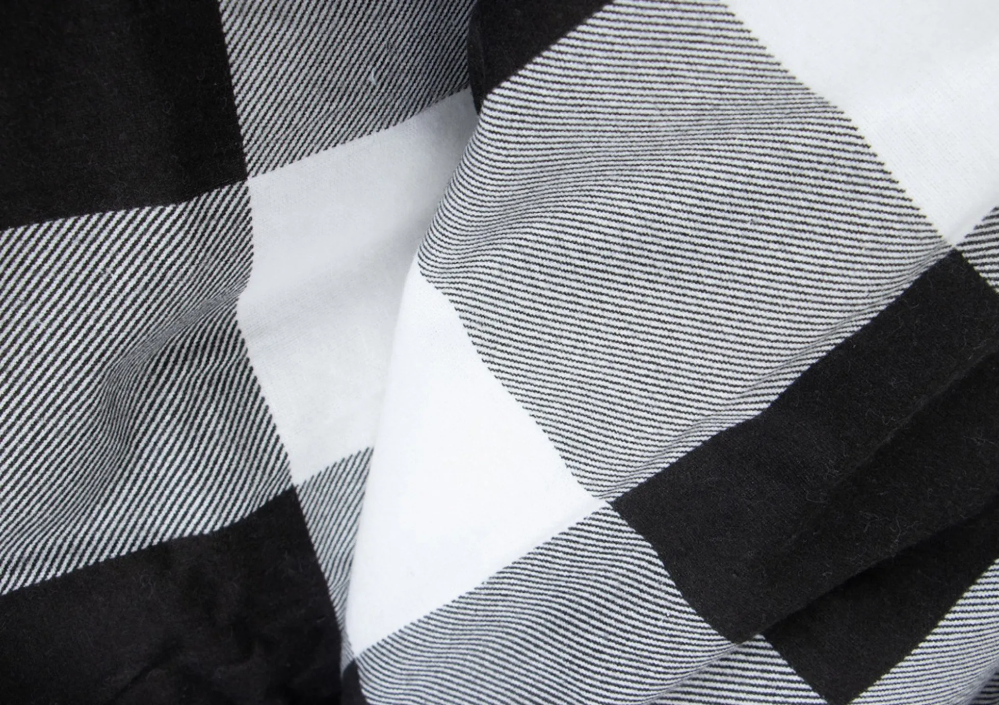 Dobbelt sengetøj 200x200 cm - Bomulds flonel - Sorte og hvide tern