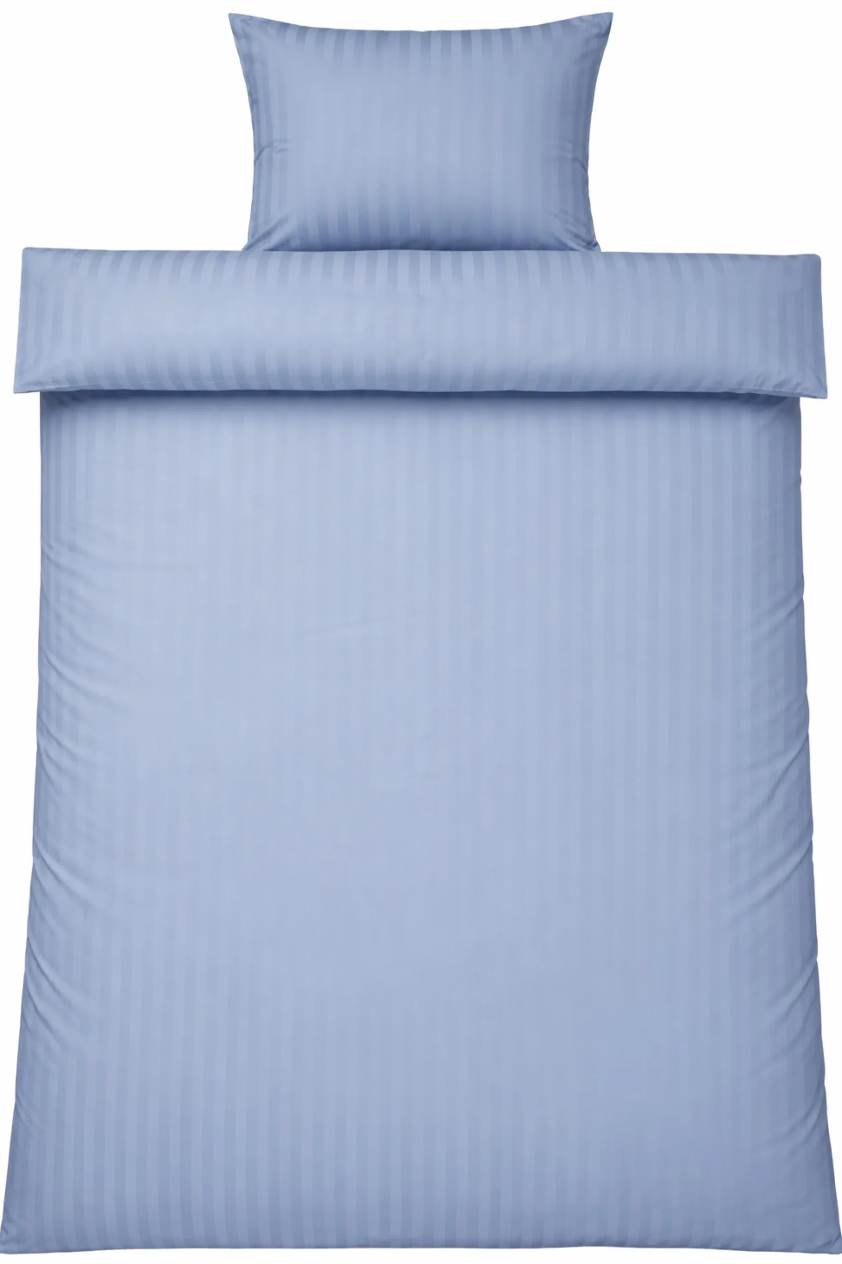 Dobbelt sengetøj 240x220 cm - 100% bomuldssatin - Klassisk lyseblå striber
