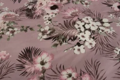 Dobbelt sengetøj 240x220 cm - Bomuldssatin - Vendbart lavendel blomster print og prikker