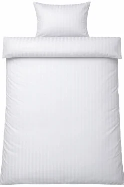 Dobbelt sengetøj 240x220 cm - 100% bomuldssatin - Klassisk hvide striber