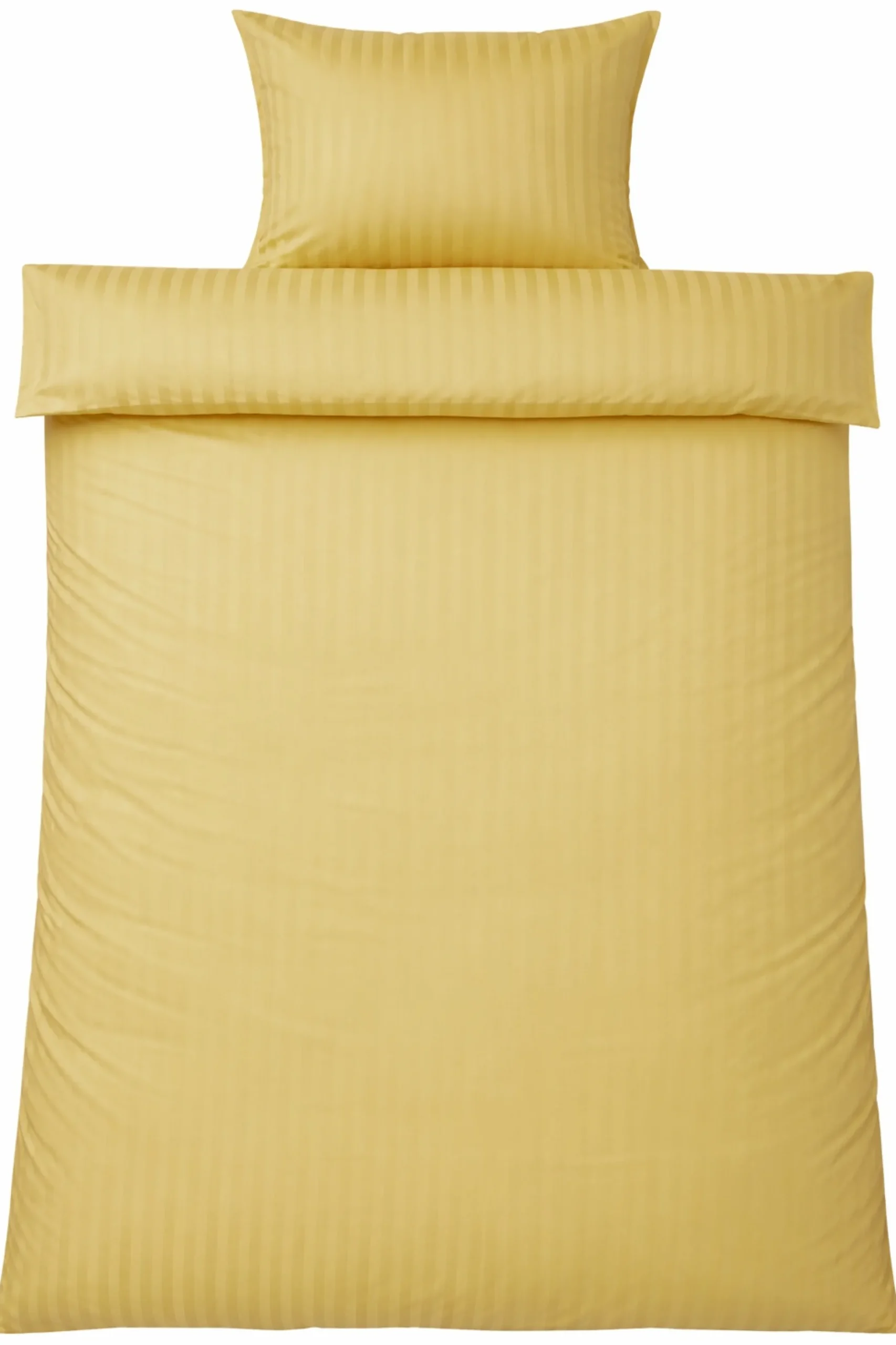 Dobbelt sengetøj 240x220 cm - 100% bomuldssatin - Klassisk gule striber