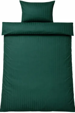 Dobbelt sengetøj 200x200 cm - 100% bomuldssatin - Klassisk grønne striber