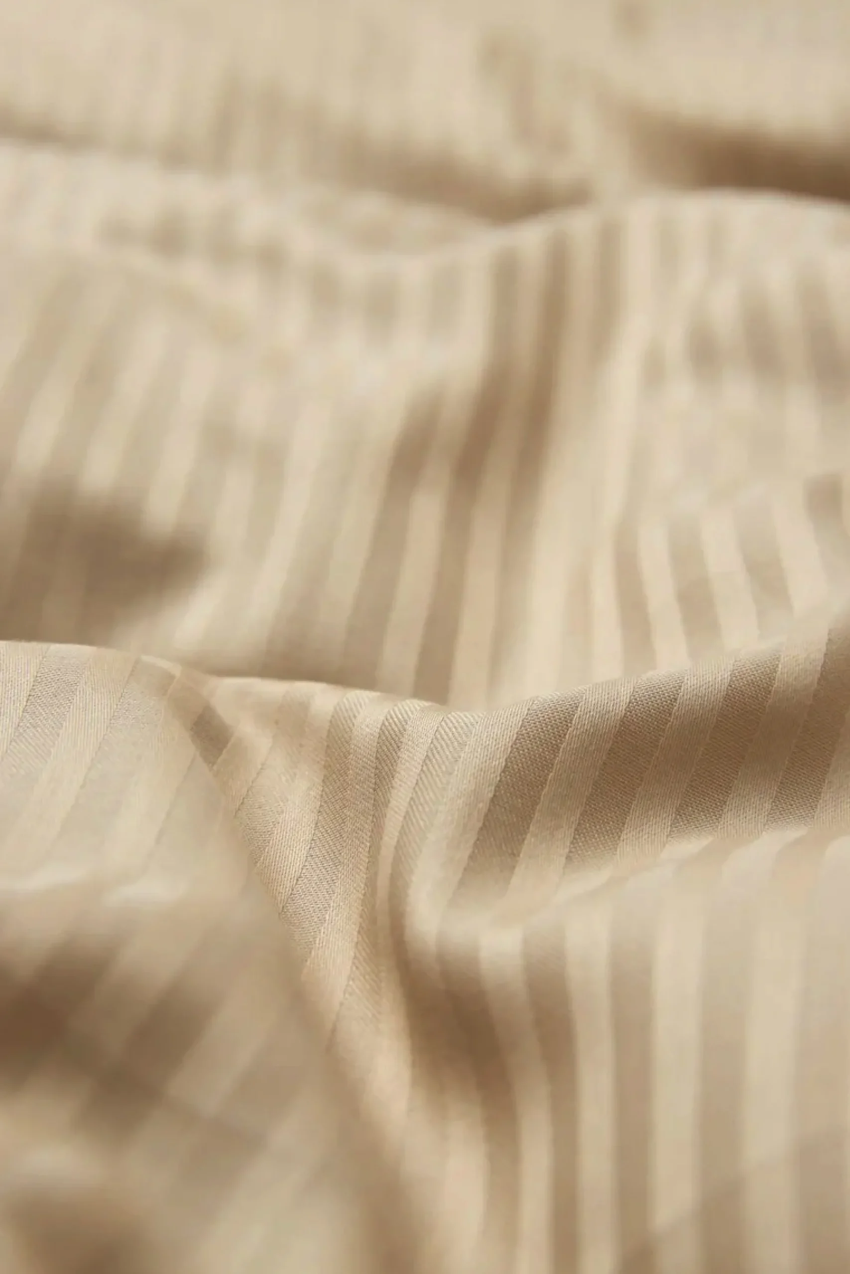 Dobbelt sengetøj 240x220 cm - Egyptisk bomuld - Beige jacquardvævede striber