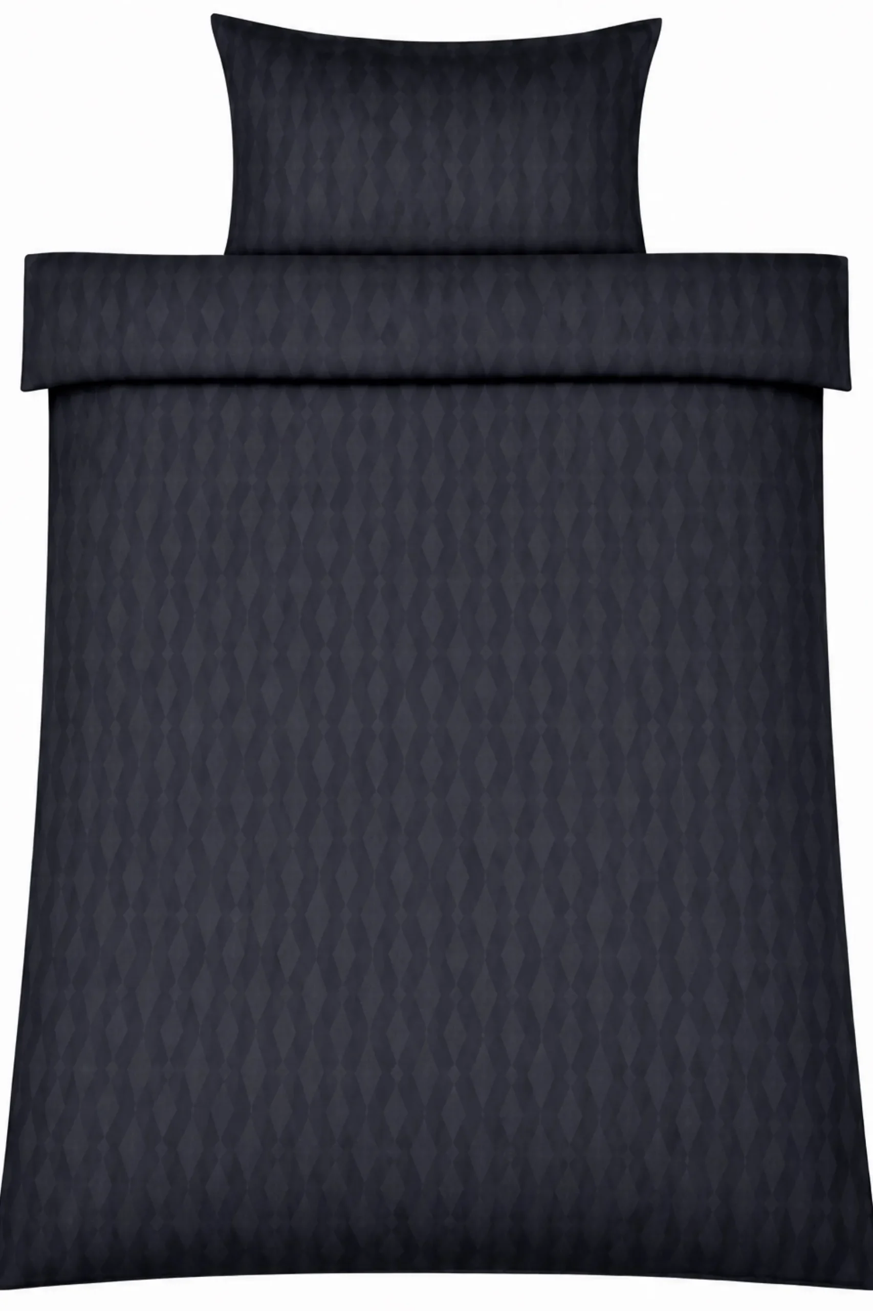 Dobbelt sengetøj 200x220 cm - Satin - Mørkeblåt mønster design