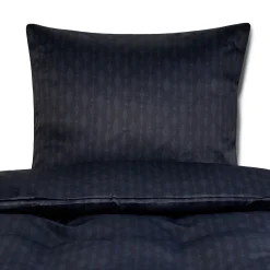 Dobbelt sengetøj 200x220 cm - Satin - Mørkeblåt mønster design