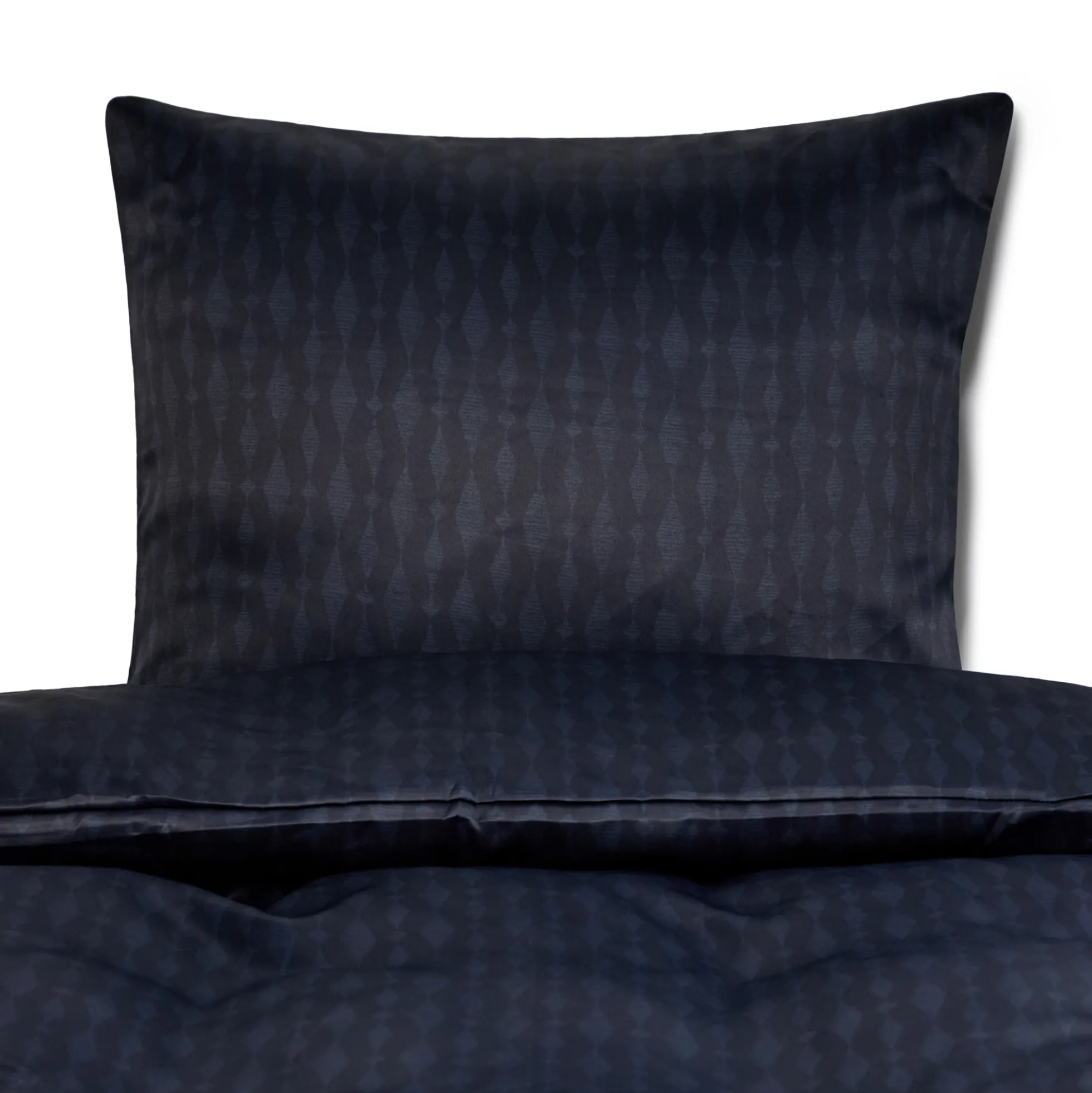 Dobbelt sengetøj 200x220 cm - Satin - Mørkeblåt mønster design