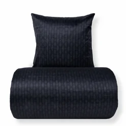 Dobbelt sengetøj 200x220 cm - Satin - Mørkeblåt mønster design