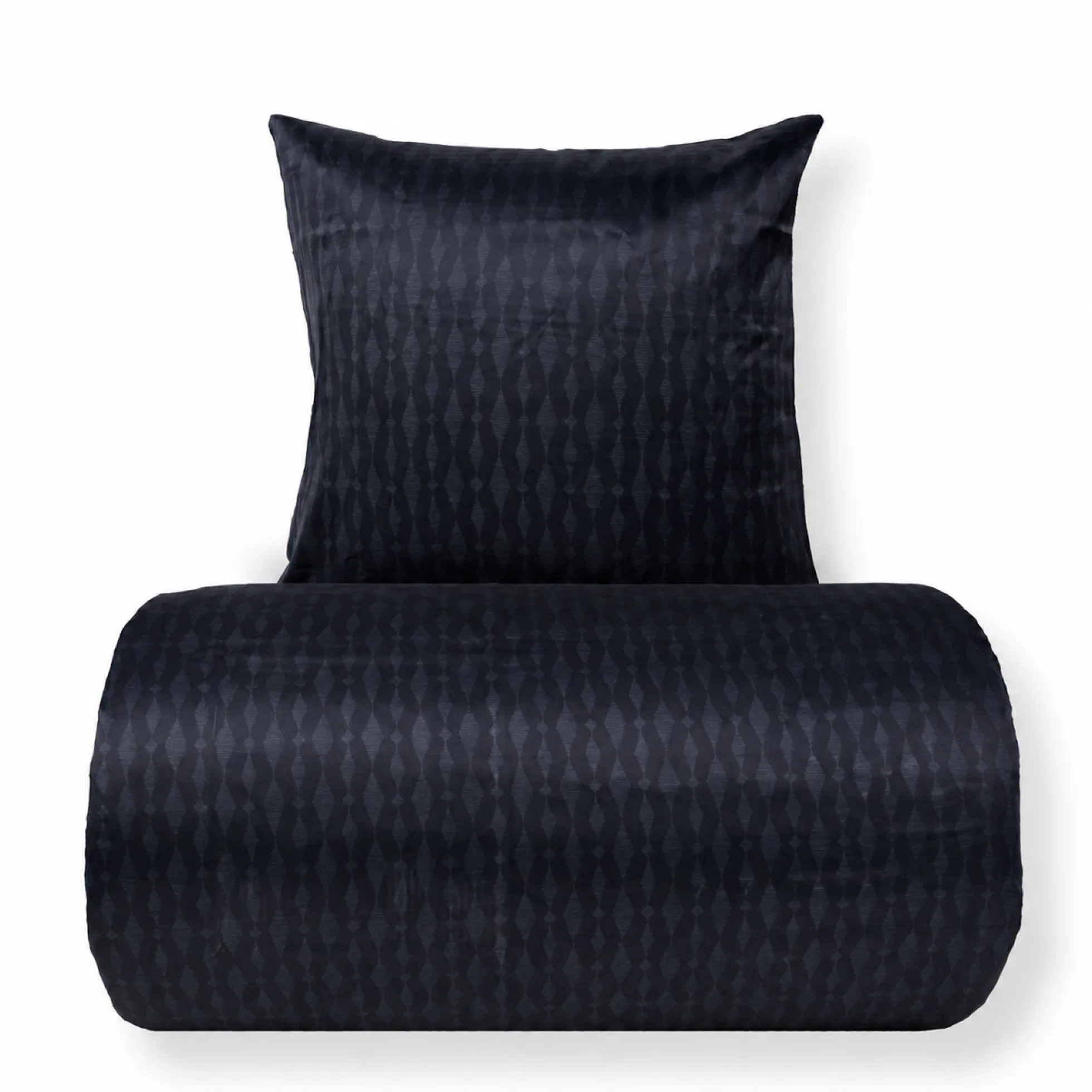 Dobbelt sengetøj 200x220 cm - Satin - Mørkeblåt mønster design