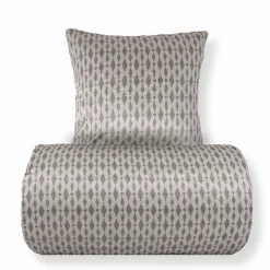 Dobbelt sengetøj 200x220 cm - Satin - Sandfarvet mønster design