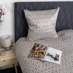 Dobbelt sengetøj 200x220 cm - Satin - Sandfarvet mønster design