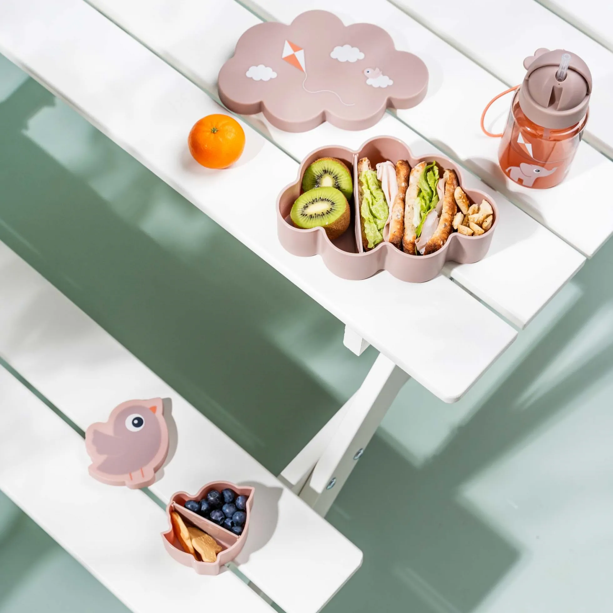 Done By Deer sæt - Madkasse, snackboks og drikkedunk - Playground - Pudder