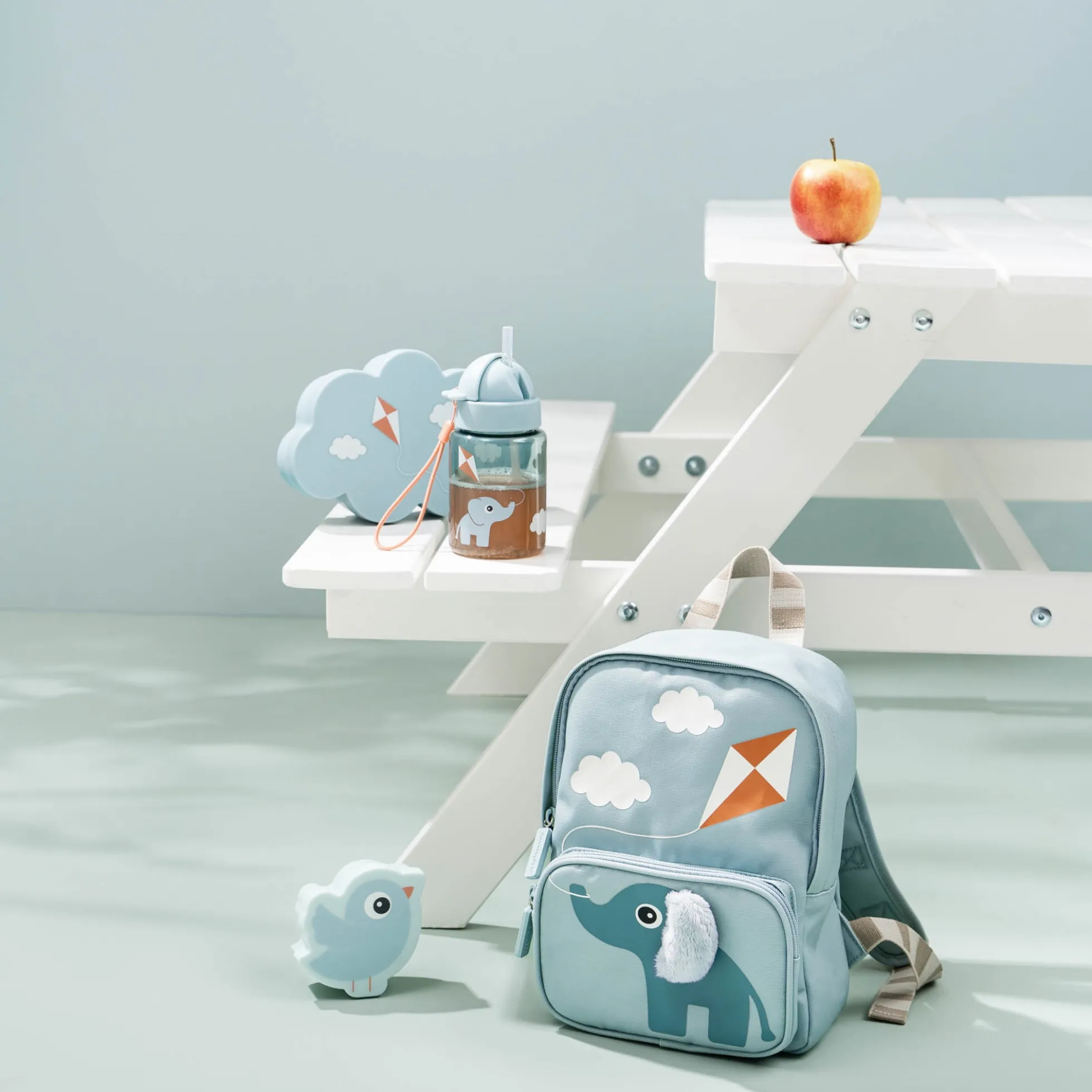 Done By Deer sæt - Madkasse, snackboks og drikkedunk - Playground - Blå