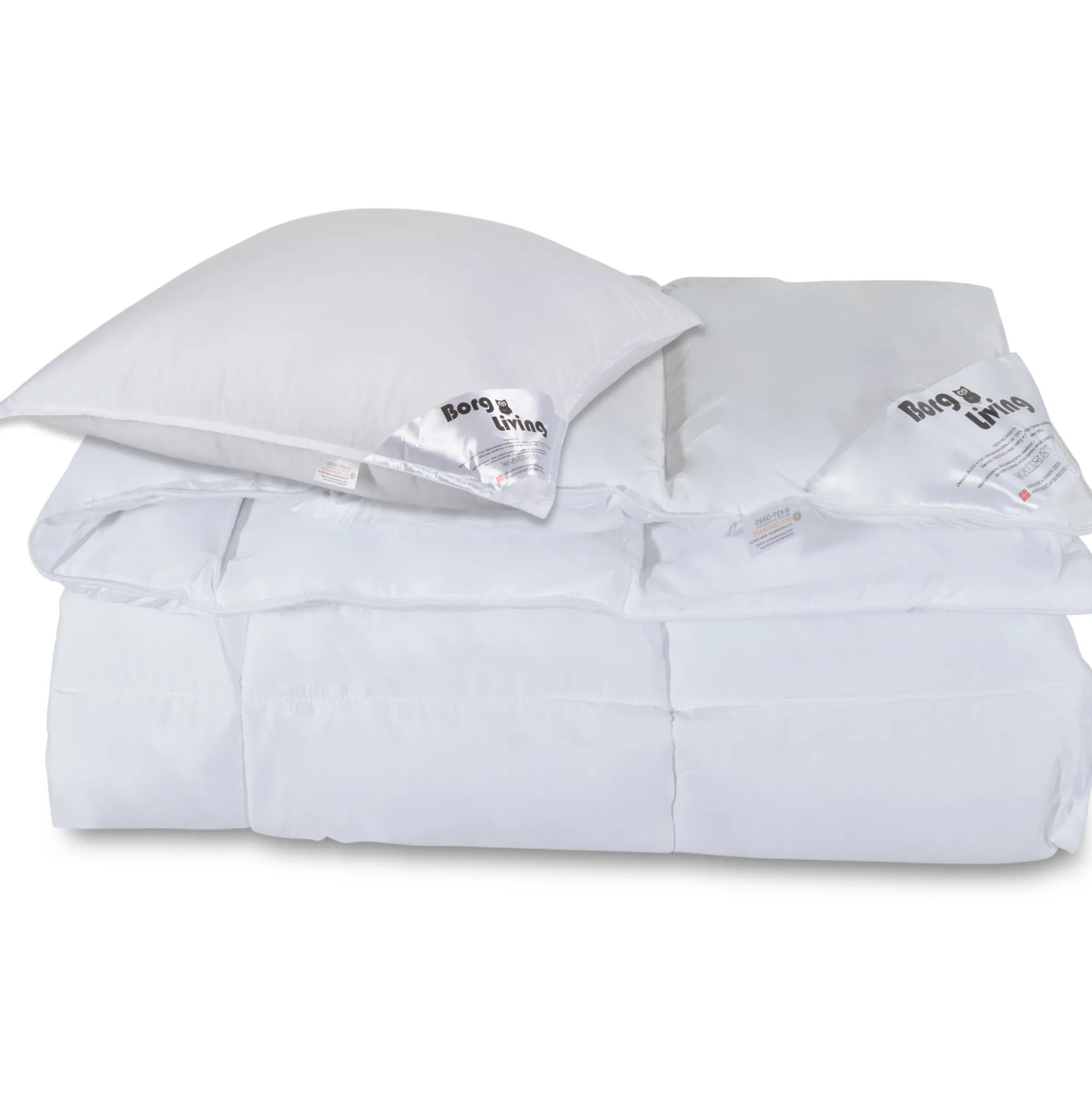 Dyne pude sæt - Helårs fiberdyne 150x210 cm + pude 60x63 cm - Microfiber dyne - Borg Living