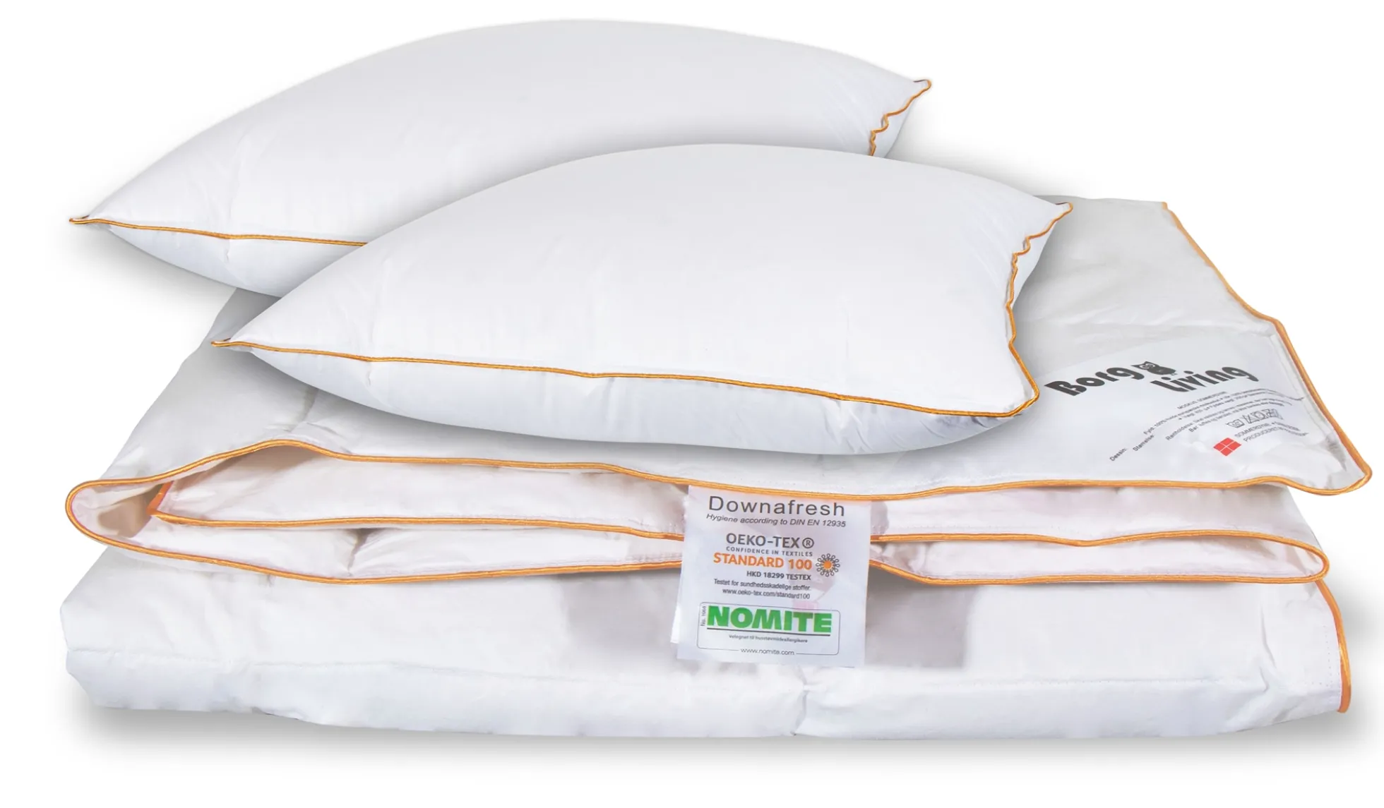 Dyne pude sæt - Moskusdun sommerdyne - Sommerdyne 240x220 cm + 2 puder på 60x63 cm - Borg Living