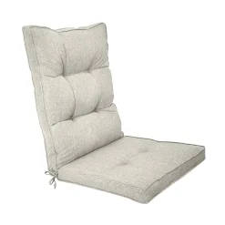 Eksklusiv havehynde til positionsstol - Ekstra blød 7 cm tyk luksus havehynde til høj stoleryg - Moderne button design beige stolehynde - UV beskyttet Nordstrand Home hynde
