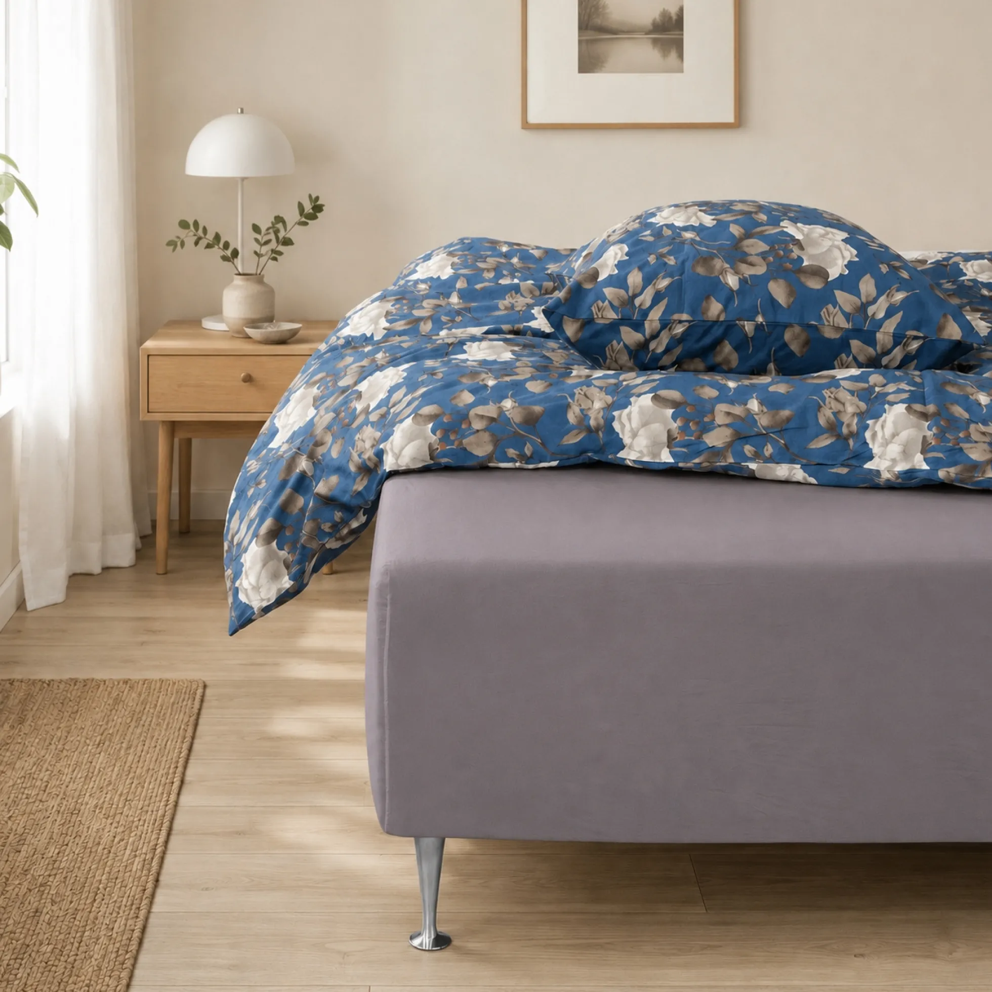 Faconlagen 140x200 cm - 100% blødt bomulds lagen - Antracit gråt boxlagen til madras by Nordstrand Home
