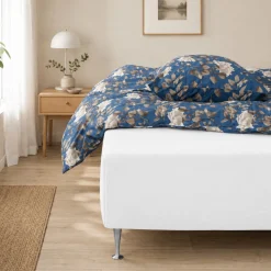 Faconlagen 180x200 cm - 100% blødt bomulds lagen - Hvidt boxlagen til madras by Nordstrand Home