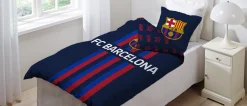 FC Barcelona sengetøj - 100% bomuld - Børnesengetøj 140x200 cm - Fodbold sengetøj