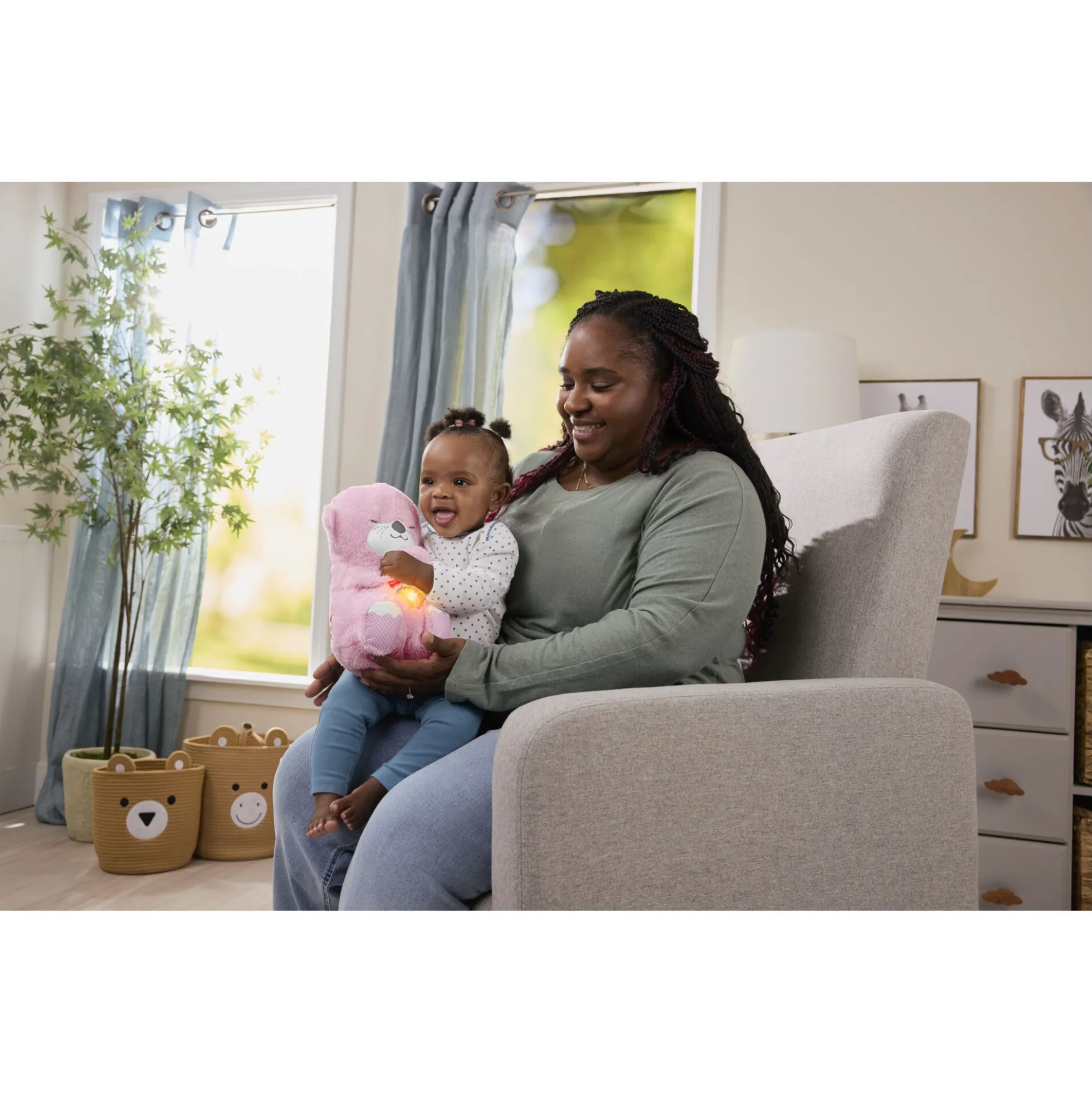 Fisher-Price Soothe & Snuggle lyserød odder sovebamse med beroligende lyde - 27 cm