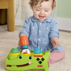 Fisher-Price Tap & Roll alligator med hammer og bolde - 28 cm