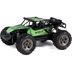 Fjernstyret Brave offroad bil med genopladeligt batteri og 2,4 GHz styring - Grøn - 1:12
