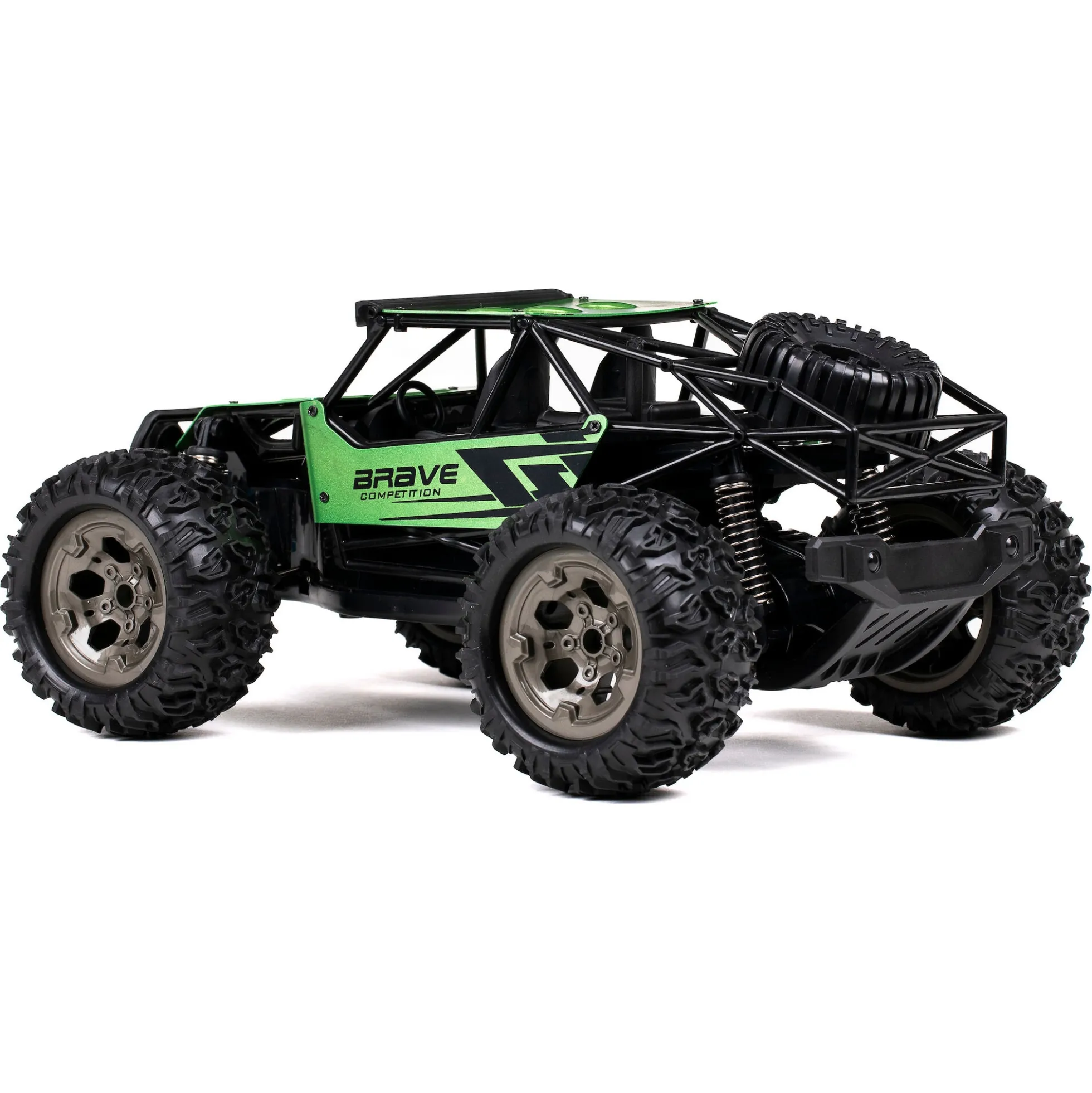 Fjernstyret Brave offroad bil med genopladeligt batteri og 2,4 GHz styring - Grøn - 1:12