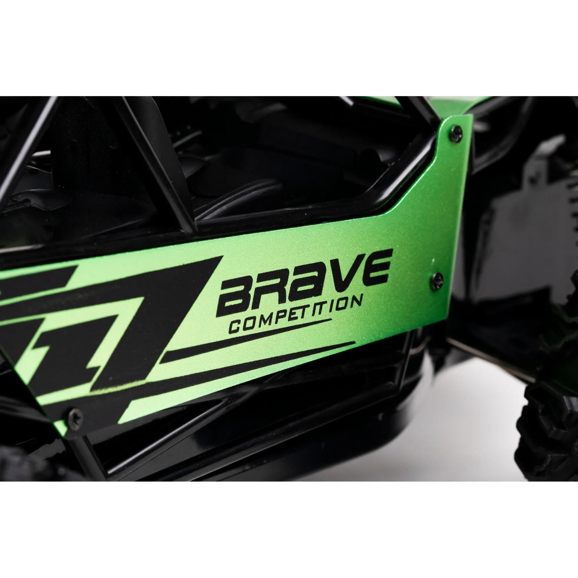 Fjernstyret Brave offroad bil med genopladeligt batteri og 2,4 GHz styring - Grøn - 1:12