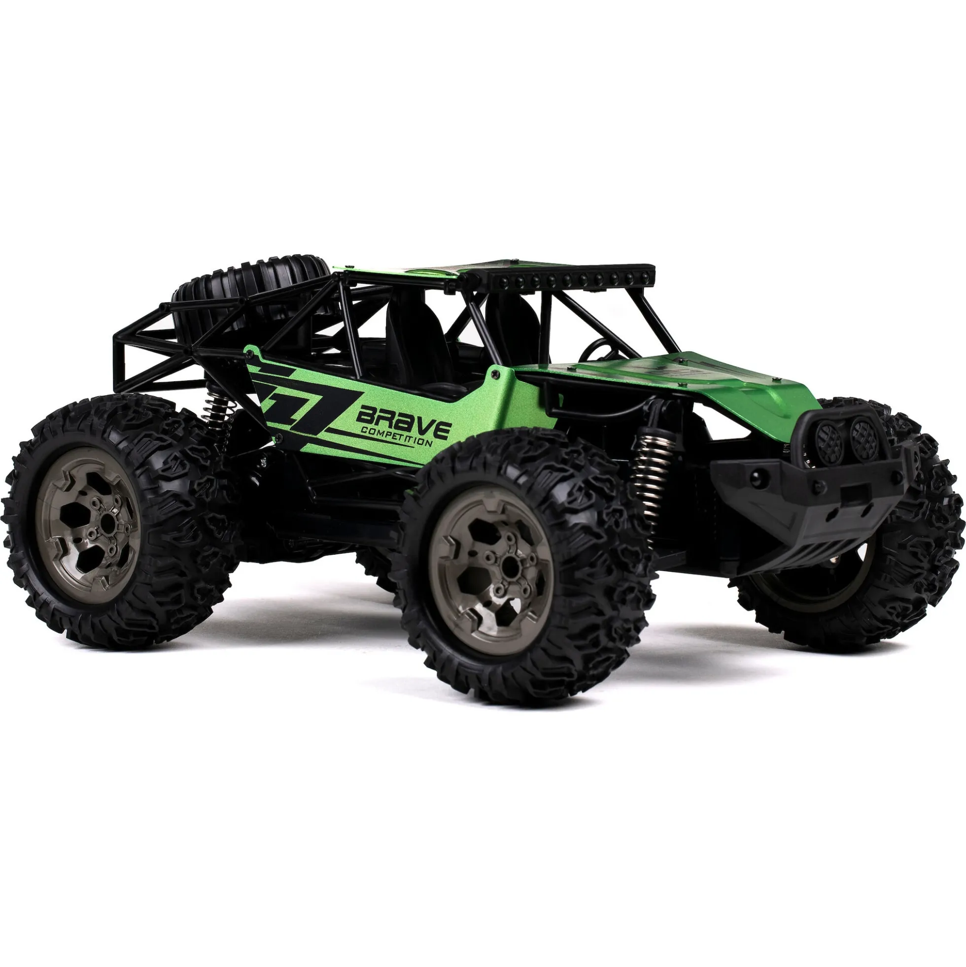Fjernstyret Brave offroad bil med genopladeligt batteri og 2,4 GHz styring - Grøn - 1:12