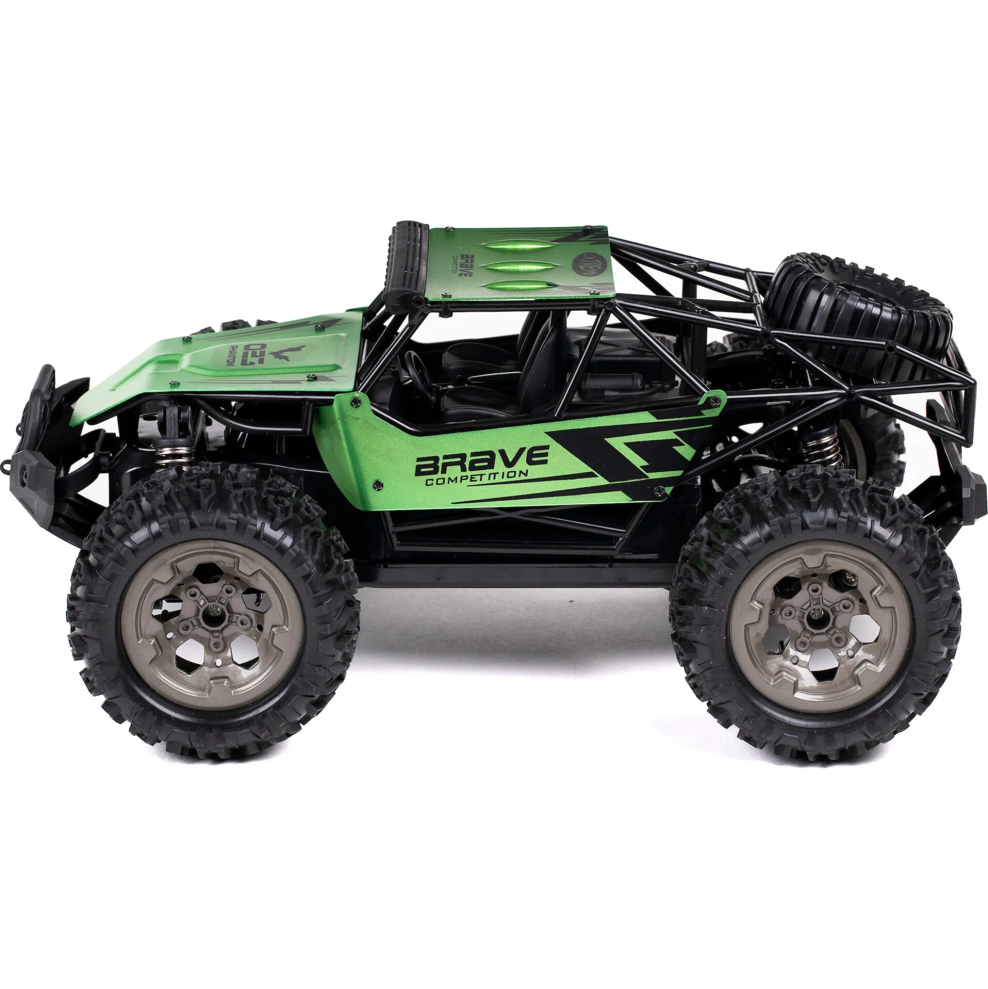Fjernstyret Brave offroad bil med genopladeligt batteri og 2,4 GHz styring - Grøn - 1:12