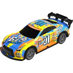 Fjernstyret Champion GT9 racerbil med lys og 2,4 GHz styring - Gul og blå - 1:22