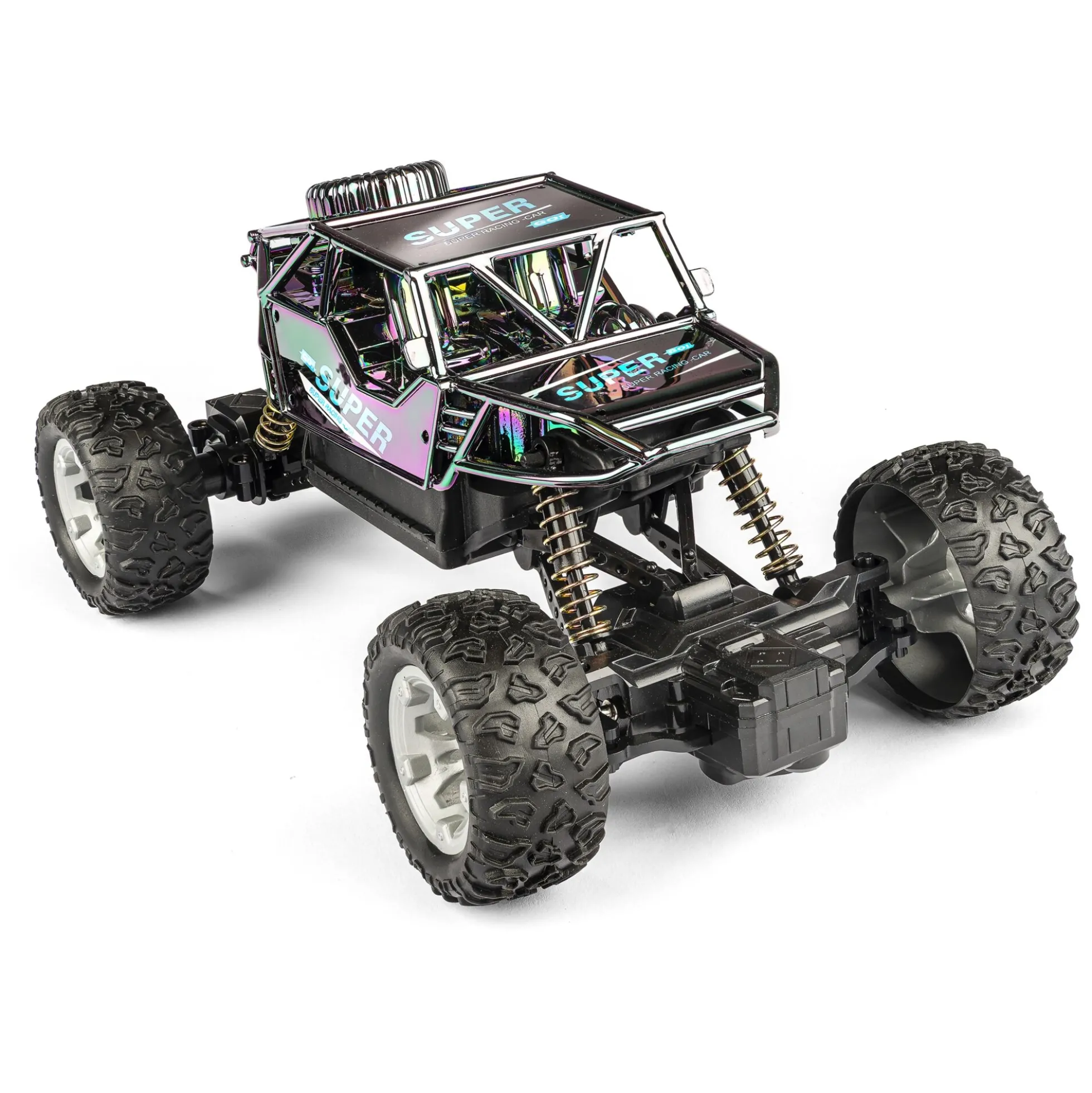 Fjernstyret holografisk rock crawler med anti-slip dæk - 2.4 GHz styring - 1:24