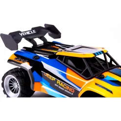 Fjernstyret Jeep Racing bil med genopladeligt batteri - Blå og orange - 1:18
