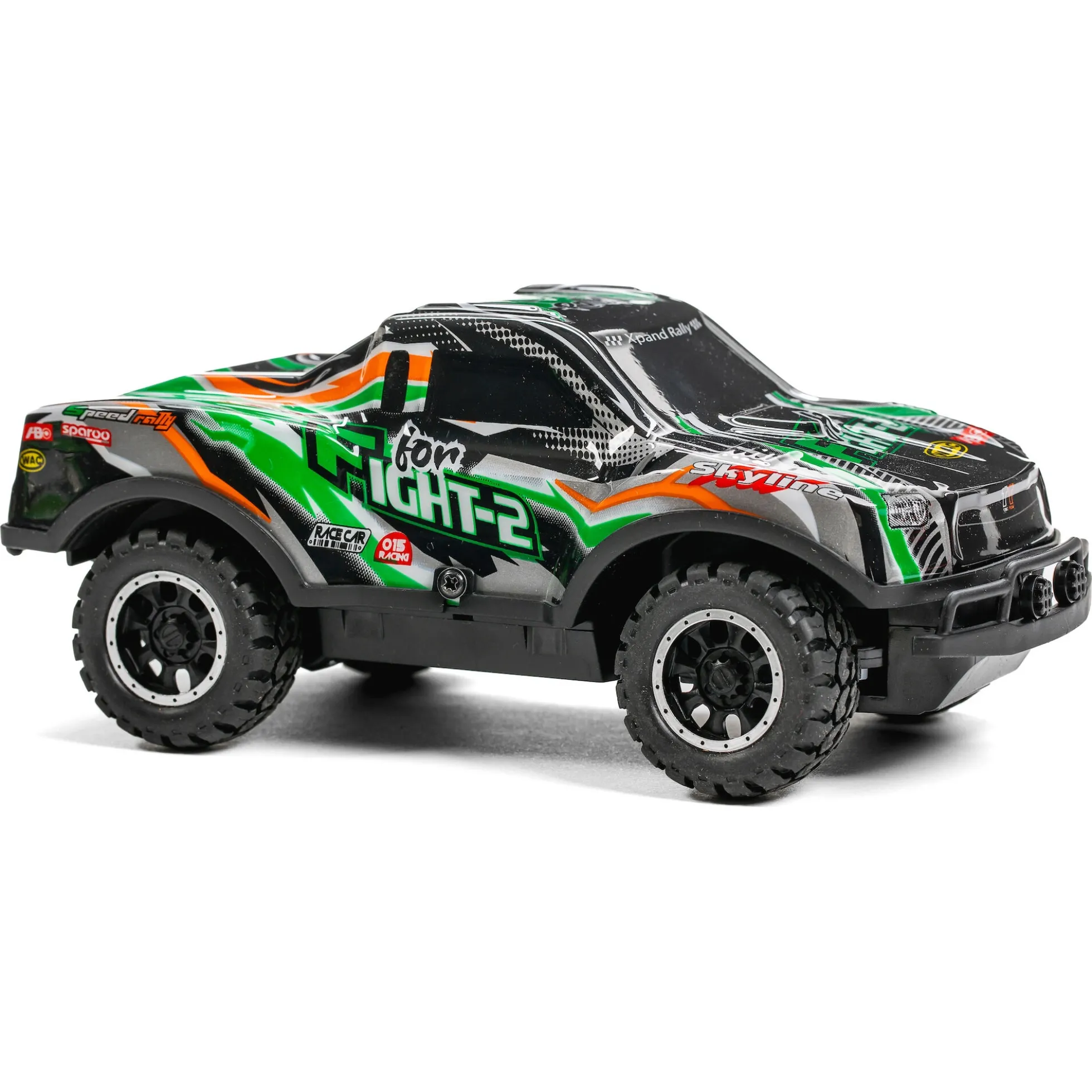 Fjernstyret monster truck med lys og 2,4 GHz styring - Grøn - 1:24