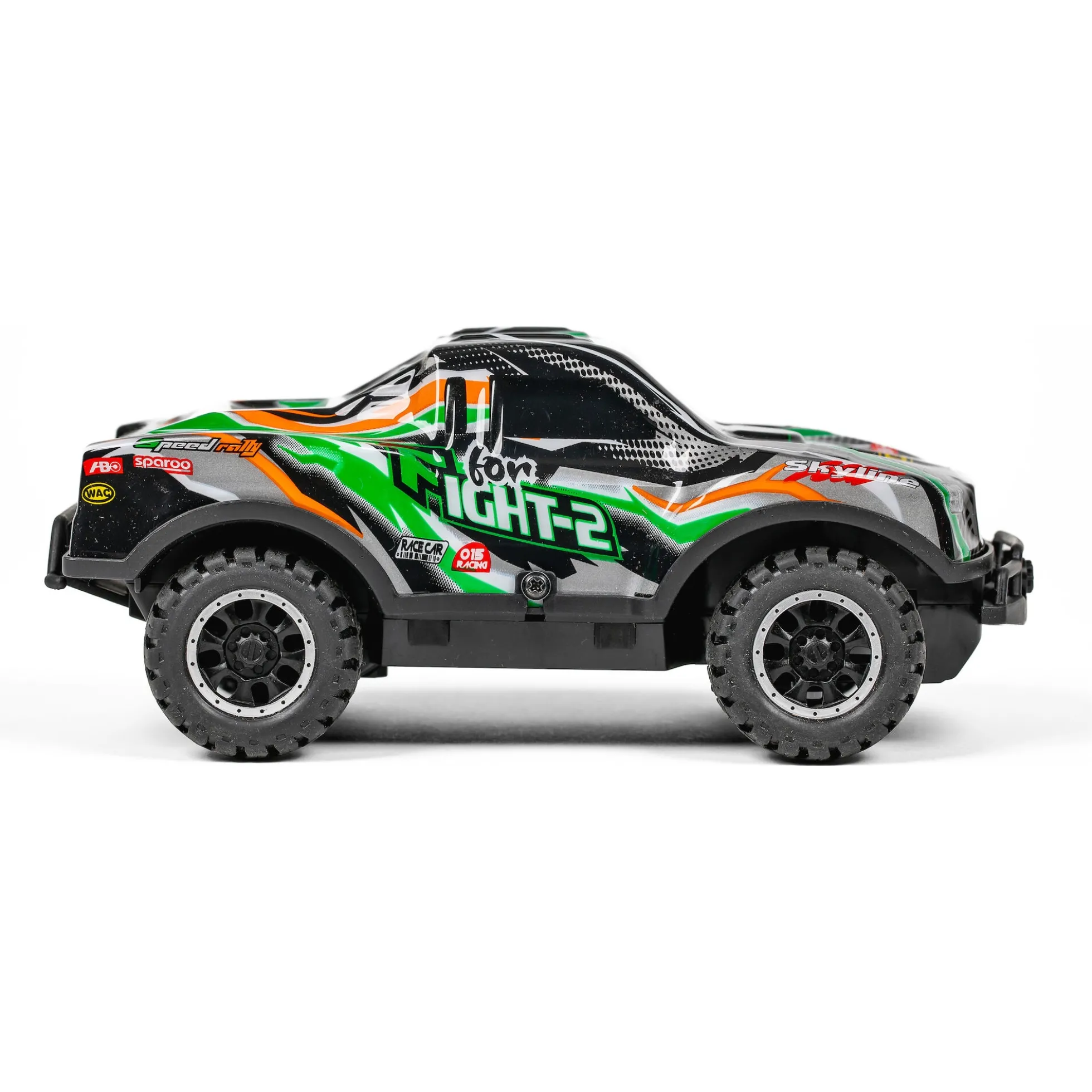 Fjernstyret monster truck med lys og 2,4 GHz styring - Grøn - 1:24
