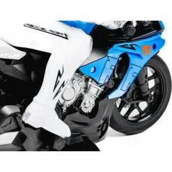 Fjernstyret motorcykel med lys og 2,4 GHz styring - Blå - 1:10