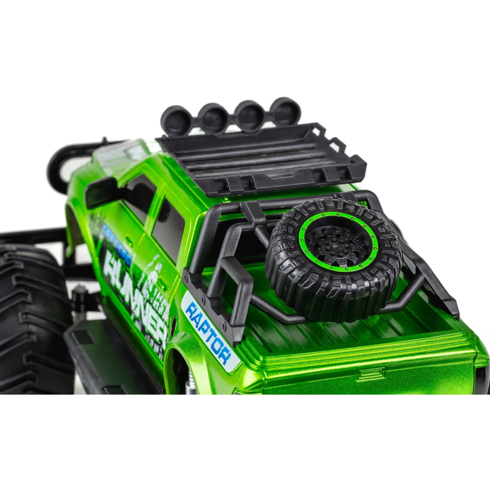 Fjernstyret Raptor Runner offroad bil med genopladeligt batteri - Grøn - 1:12