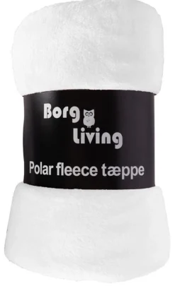 Fleece tæppe - Hvidt - 150x200 cm - Blødt og lækkert sofatæppe - Borg Living
