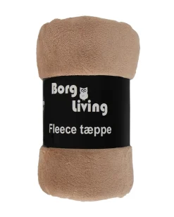Fleece tæppe - Lysebrun - 150x200 cm - Blødt og lækkert sofatæppe - Borg Living