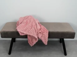 Fleece tæppe - vaffelstruktur - 150x200 cm - Blødt rosa sofatæppe - Nordstrand Home