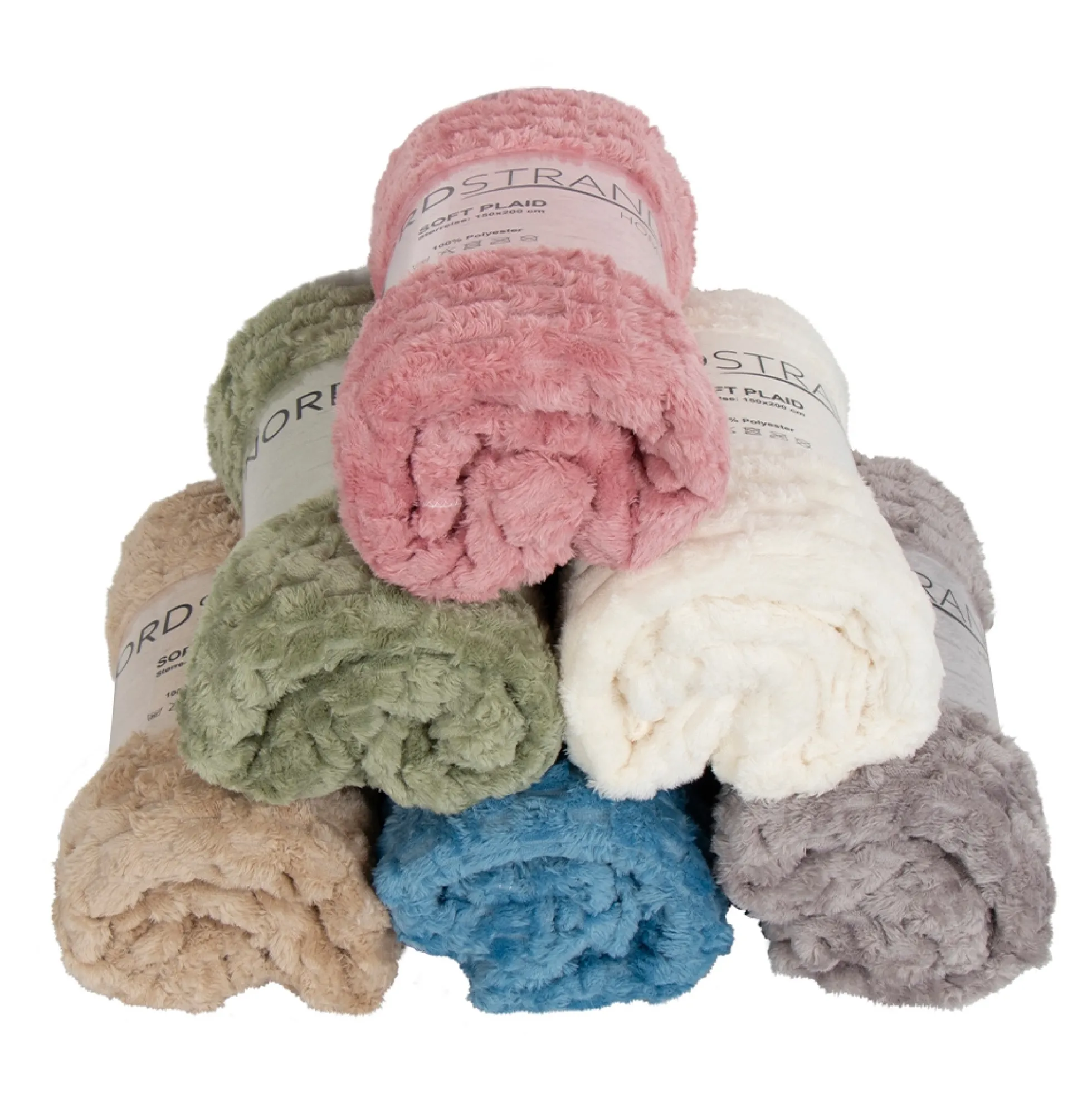 Fleece tæppe - vaffelstruktur - 150x200 cm - Blødt rosa sofatæppe - Nordstrand Home