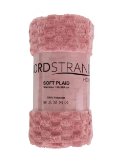 Fleece tæppe - vaffelstruktur - 150x200 cm - Blødt rosa sofatæppe - Nordstrand Home