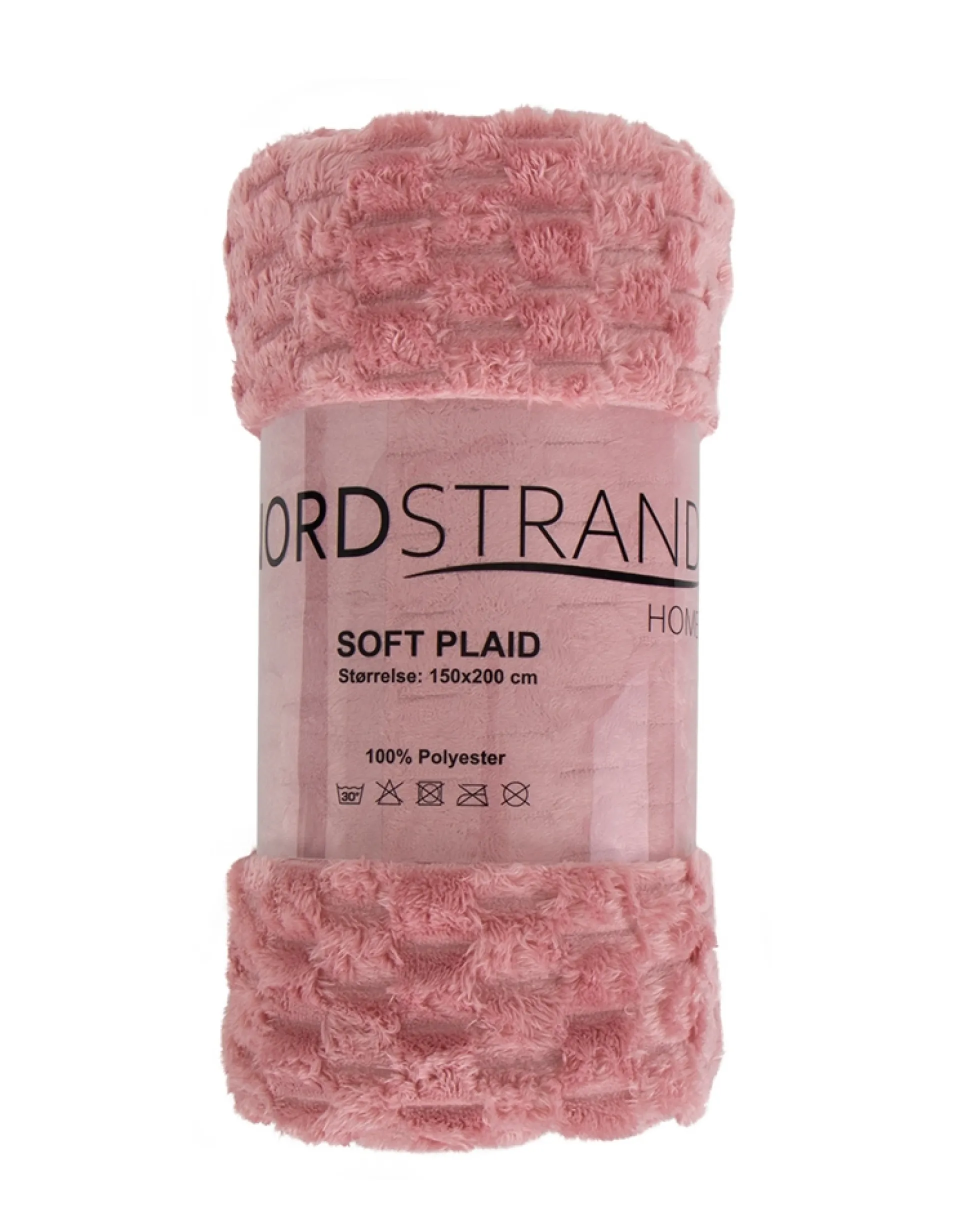 Fleece tæppe - vaffelstruktur - 150x200 cm - Blødt rosa sofatæppe - Nordstrand Home