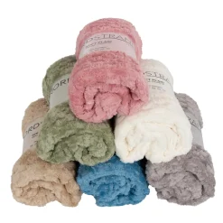 Fleece tæppe - vaffelstruktur - 150x200 cm - Blødt olivengrøn sofatæppe - Nordstrand Home