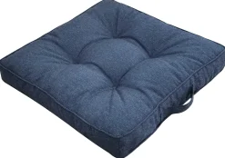 Futon hyndepakke til havestol 4 stk. - 7 cm bløde hynder - Mørkeblå havehynder til udendørs brug - Måler 50x50 cm - Nordstrand Home stolehynder