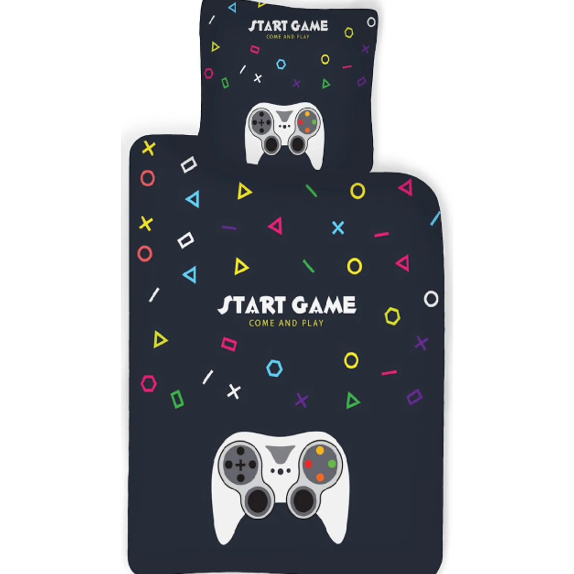 Gamer sengetøj - 100% bomuld - Børnesengetøj 140x200 cm - Start Game