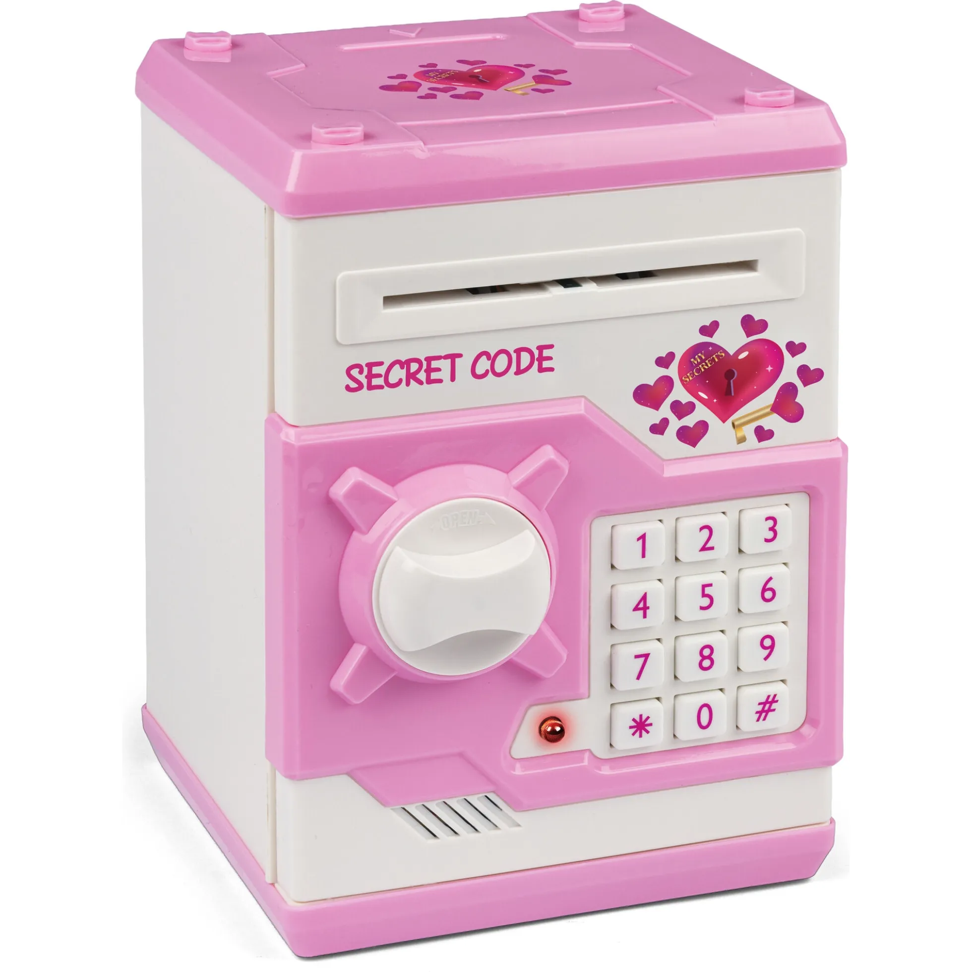 4-Girlz elektronisk pengeskab med kode, lyd og LED - Lyserød - 18 cm