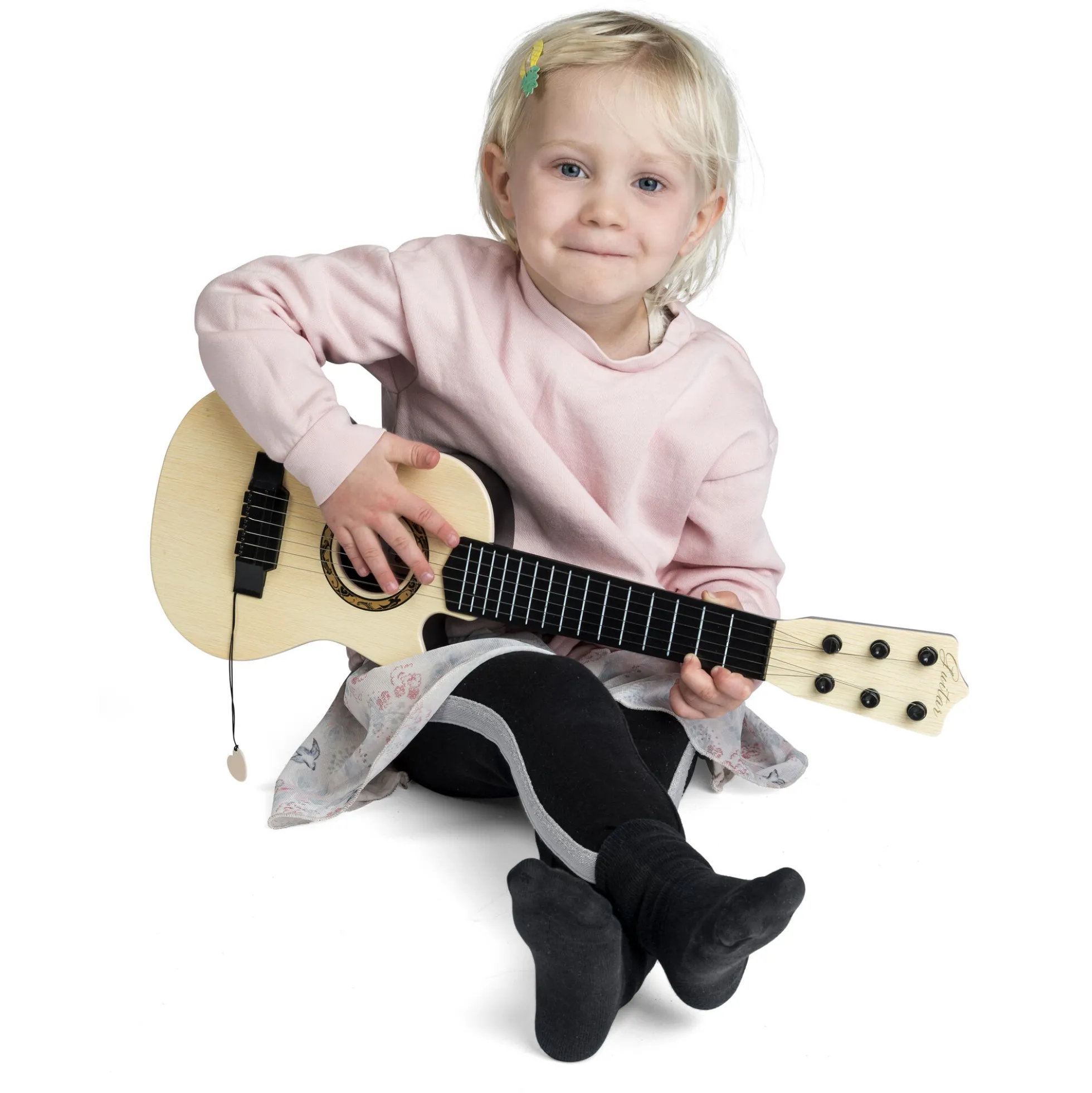 Guitar til børn med 6 metalstrenge og plekter - 54 cm