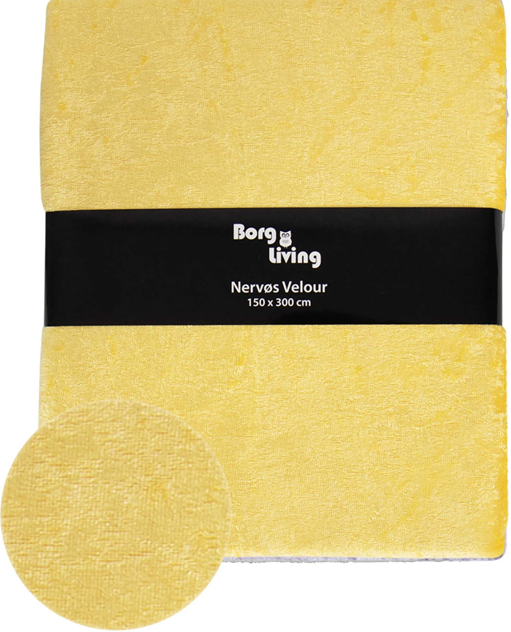 Gul velour dug - 15 meter dug - Nervøs velour - Blødt velour stof til borddug - Pakker med 3 meter