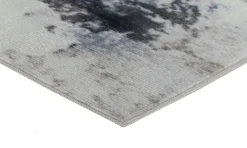 Gulvtæppe - Stort gulvtæppe 200x300 cm - Løs tæppe med skridsikker bagside - Gråt tæppe med abstrakt design - Blødt tæppe fra Nordstrand Home Dorte